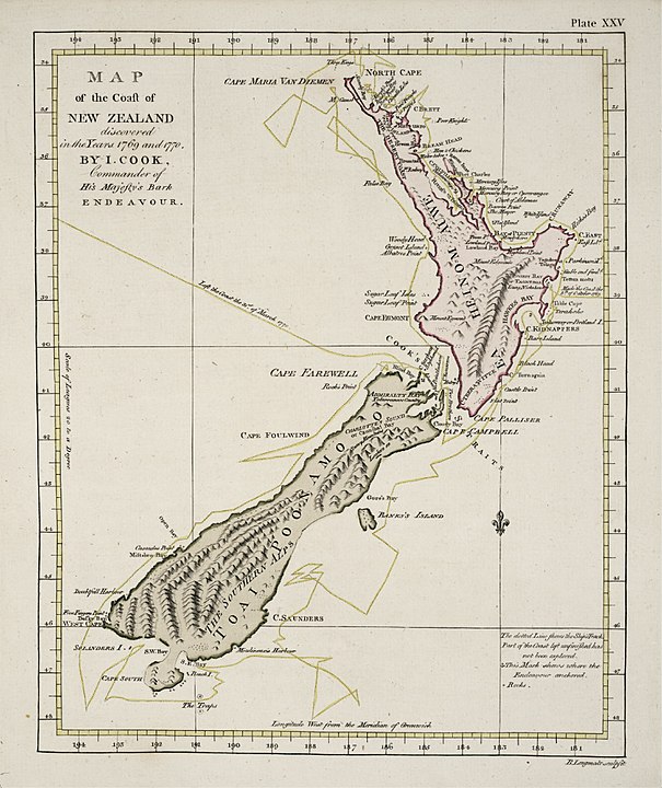 James Cook's map of New Zealand. Source: ICA
