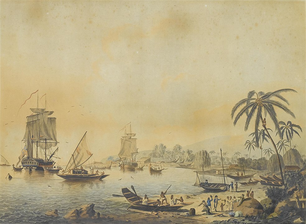 The HMS Resolution and Discovery in Tahiti