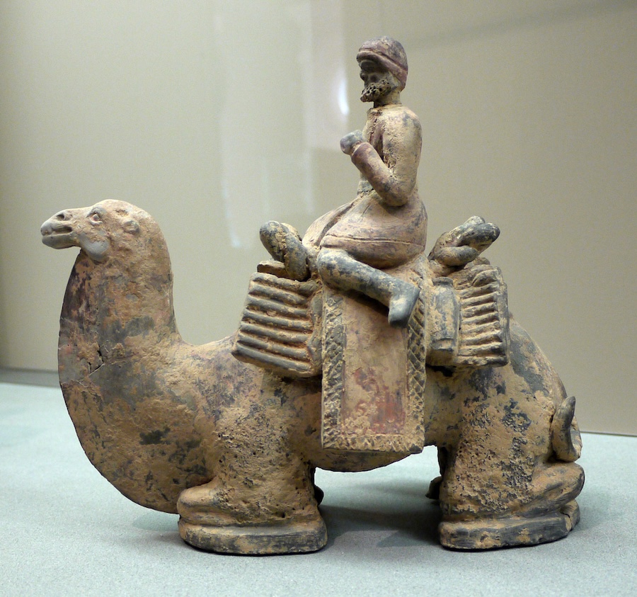 A figurine of a Western merchant made in the Chinese state of Northern Wei. 386–534 years