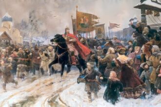 Alexander Nevsky's Ceremonial Entry into the Town of Pskov after his Victory over the Germans