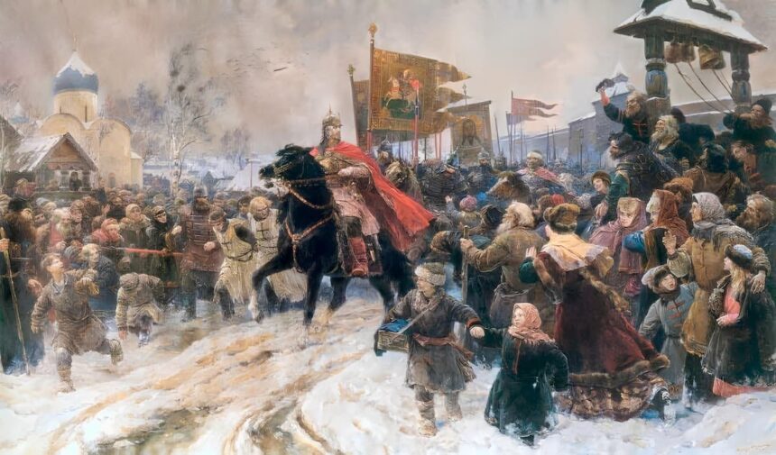 Alexander Nevsky's Ceremonial Entry into the Town of Pskov after his Victory over the Germans