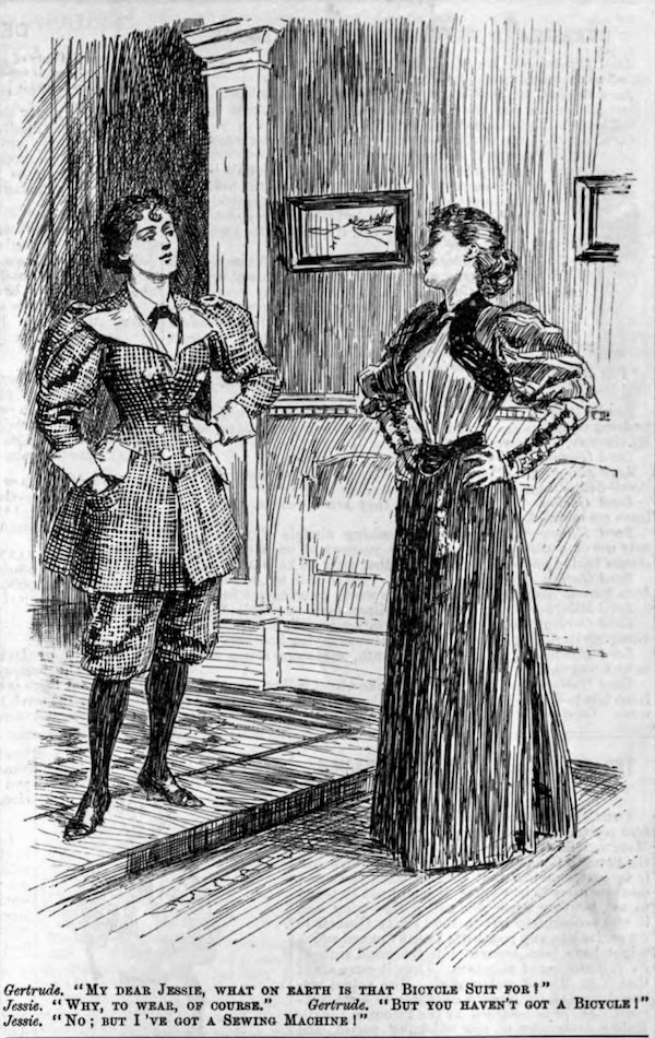 Victorian Women's fashion and emancipation cartoons from Punch magazine