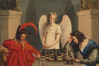 Checkmate painting by Moritz Retzsch