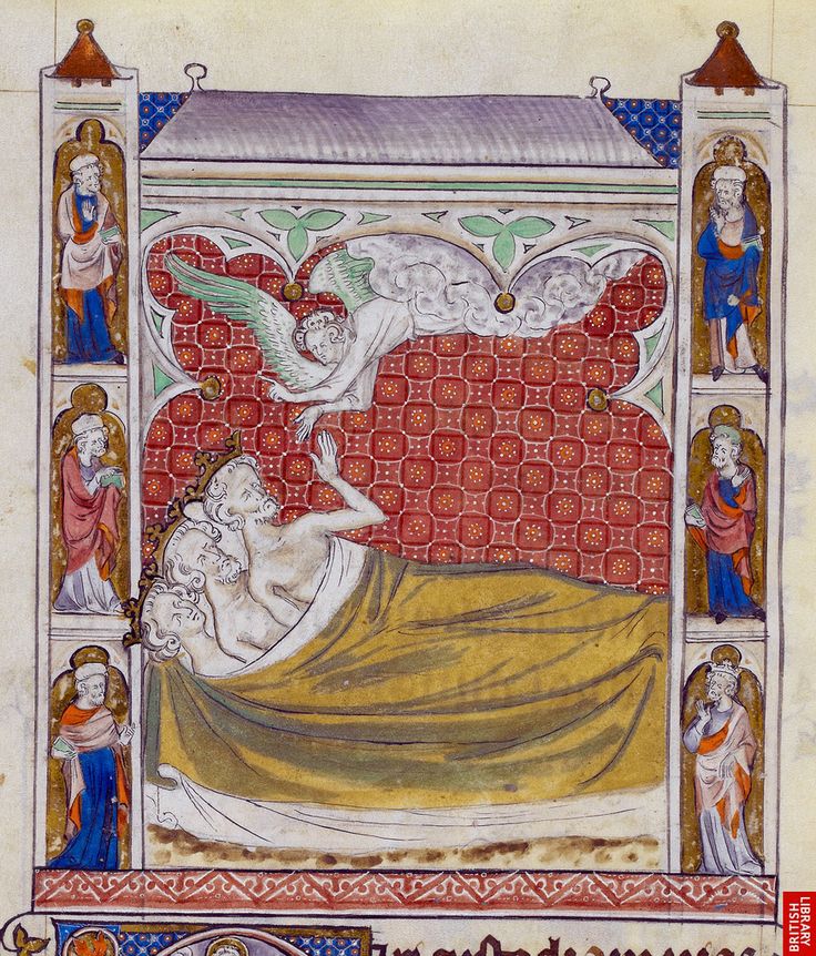 Dream of the Magi from Queen Mary's Psalter, England,