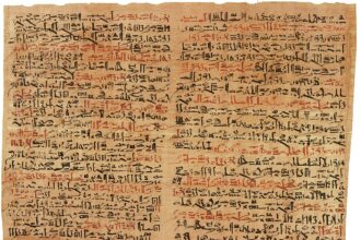 A fragment of the Edwin Smith papyrus. circa 1600 B.C