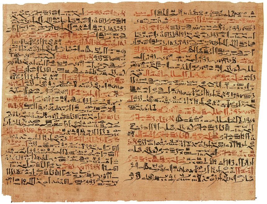 A fragment of the Edwin Smith papyrus. circa 1600 B.C