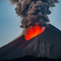 Eruption of volcano