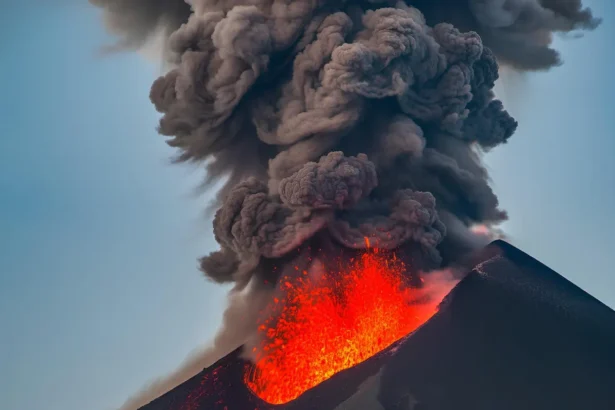 Eruption of volcano