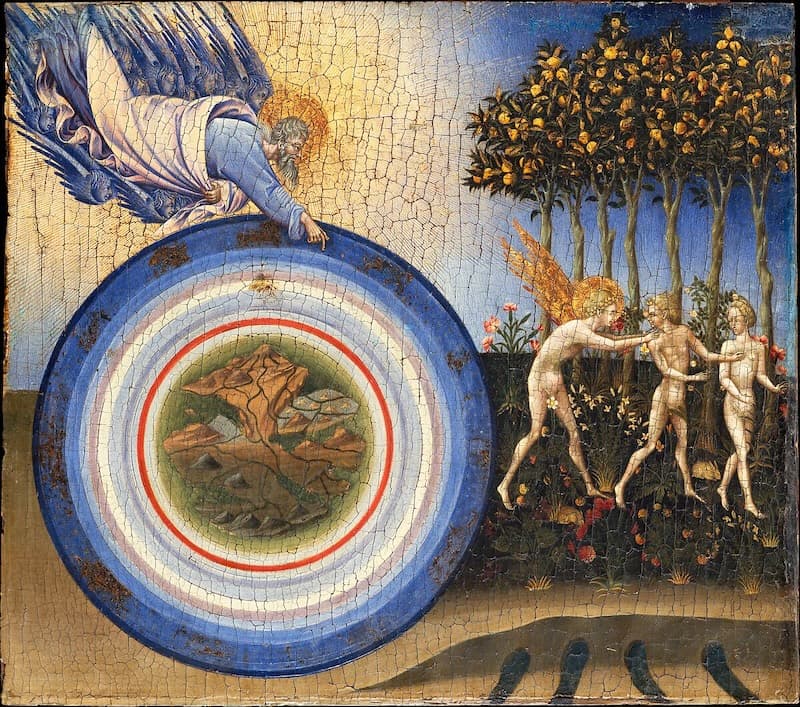 Exile from Paradise. Painting by Giovanni di Paolo.