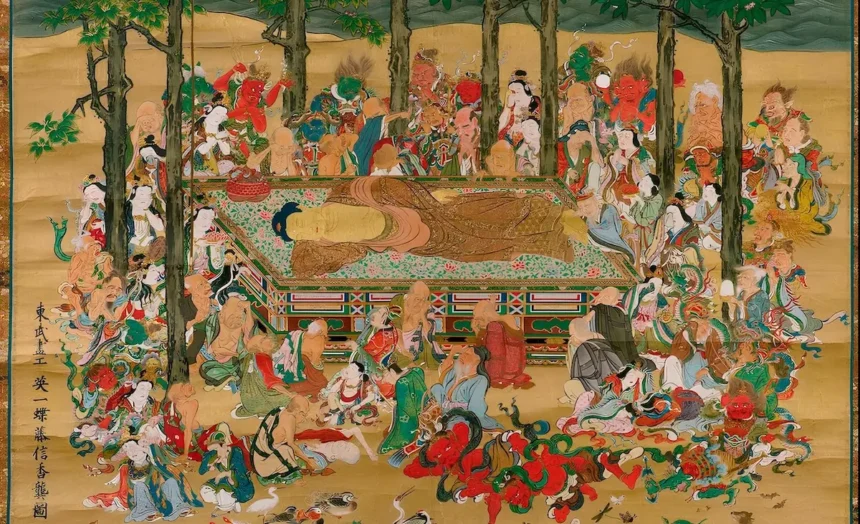 Hanabusa Ittyo. Death of the Buddha. 1713