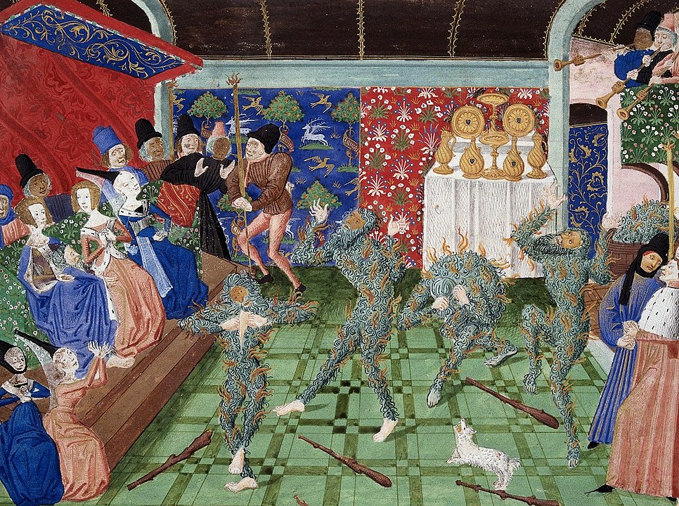 King Charles VI nearly burned to death in 1393 at the Bal des Ardents at the Hôtel Saint-Pol