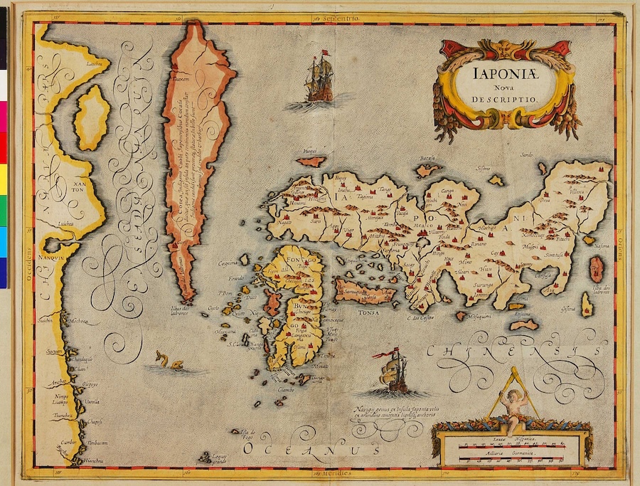 Maps of Japan by Luis Teixeira Iaponia nova discriptio. 1636.