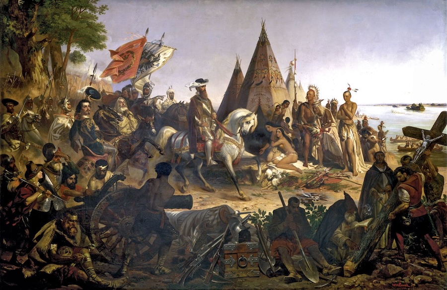 Discovery of the Mississippi River by conquistador Hernando de Soto