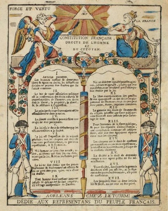 Print of the 17 articles of the Rights of Man and of the Citizen of 1789 Museum of the French Revolution