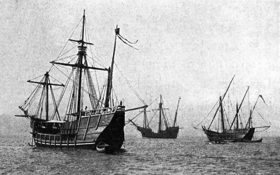 Replicas of Columbus's three ships (1893)