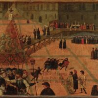 Savonarola's execution in the Piazza della Signoria