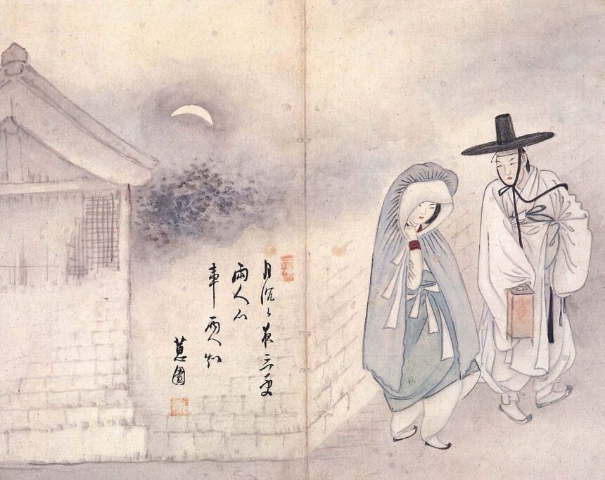 Sin Yun-bok, The lovers under the moon