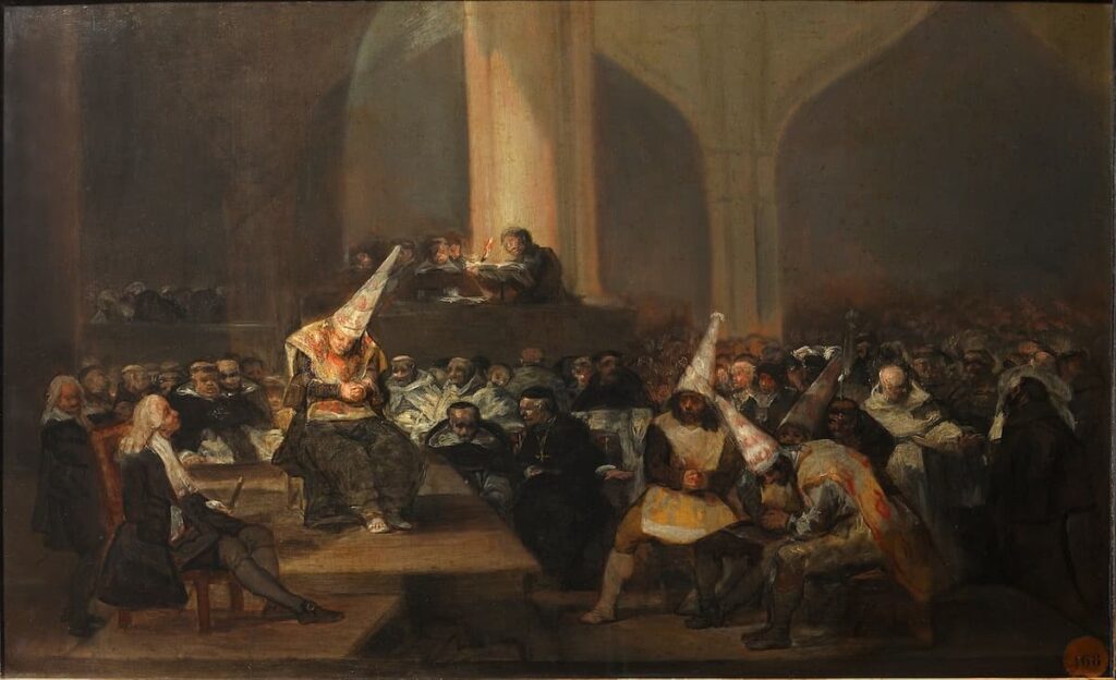 The Inquisition Tribunal. A painting by Francisco Goya