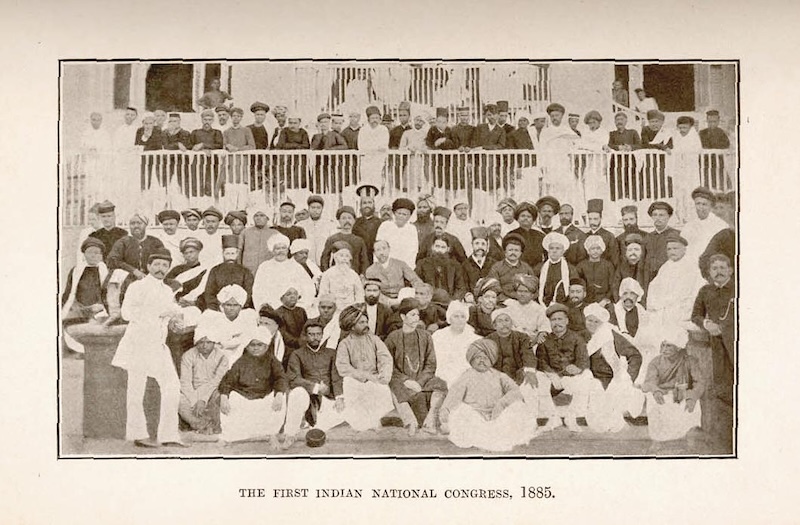 The first session of the Indian National Congress in 1885