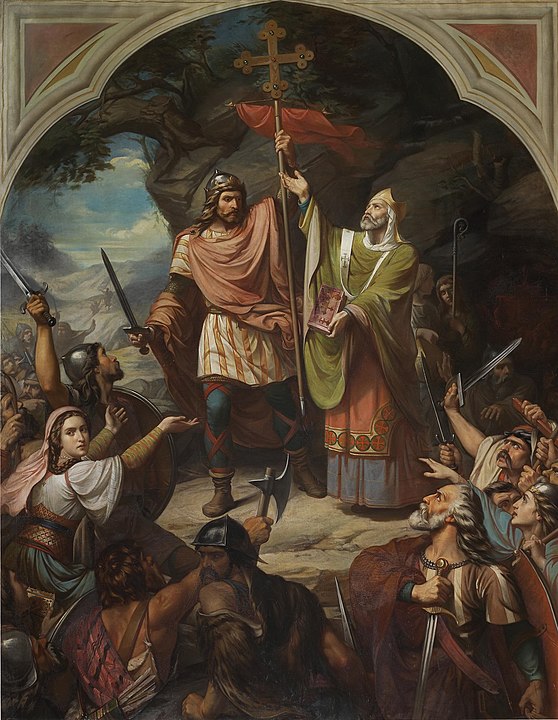 The proclamation of Pelagius of Asturias