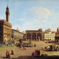 View of the Piazza Sancti Annunciatore. Painting by Giuseppe Zocchi.