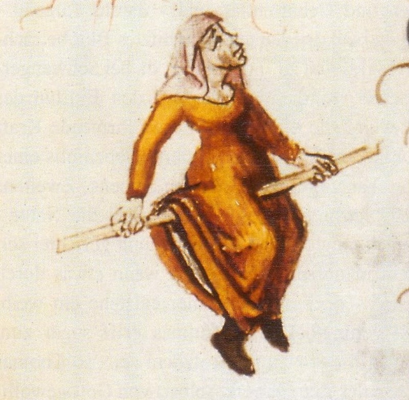 Witches flying on broomsticks