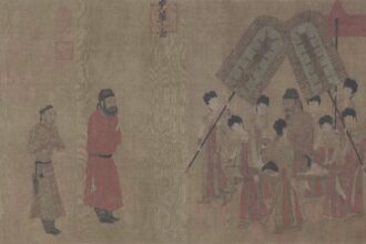 Yan Liben. Emperor Taizong gives an audience to the ambassador of Tibet Palace Museum