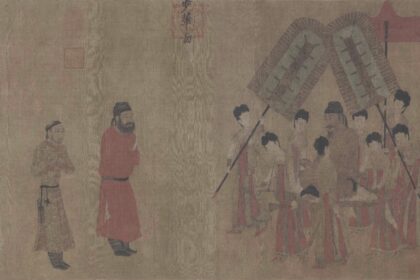 Yan Liben. Emperor Taizong gives an audience to the ambassador of Tibet Palace Museum