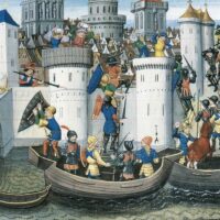 A 15th-century miniature depicting the conquest of Constantinople by the Crusaders in 1204