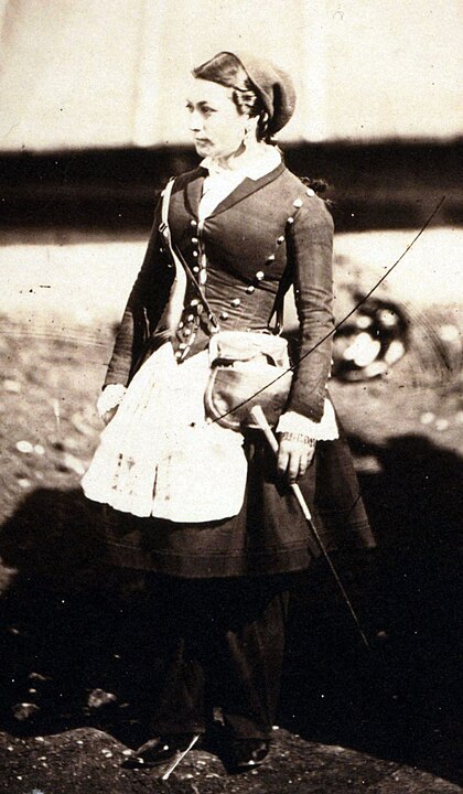 A French cantinière in the Crimea during the Crimean War in 1855, photographed by Roger Fenton