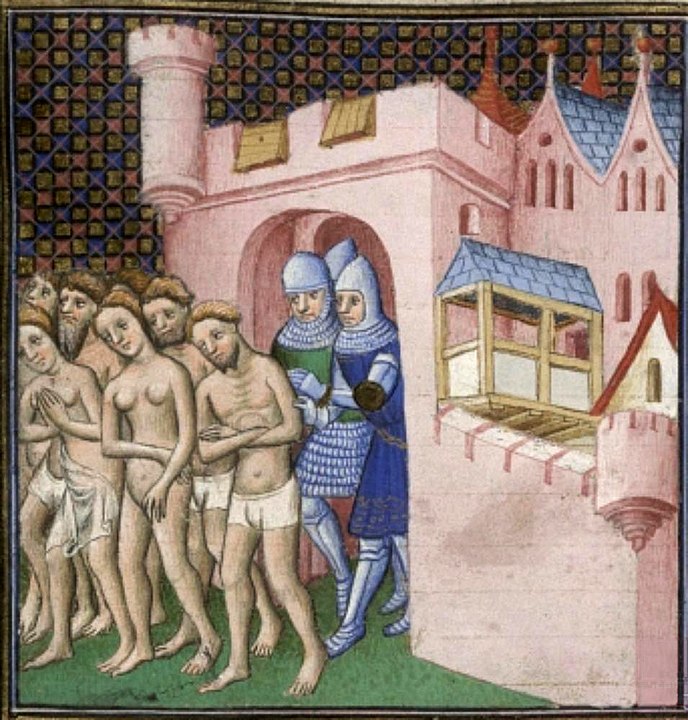 Cathars being expelled from Carcassonne in 1209 Albigensian Crusade