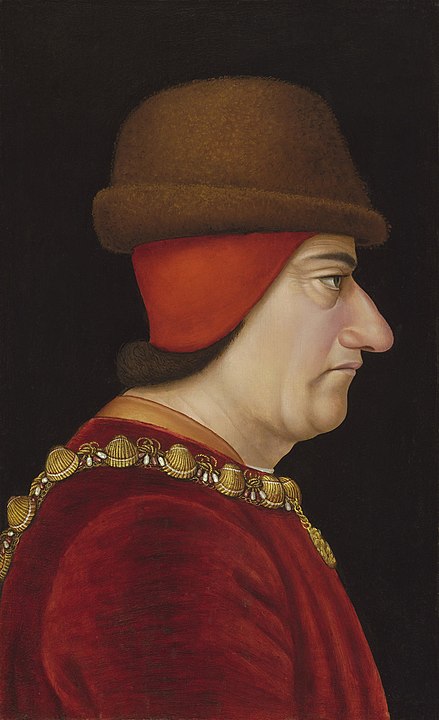 Louis XI wearing his Collar of the Order of Saint Michael, c. 1469