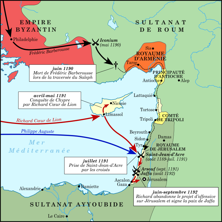 Map of the Third Crusade.