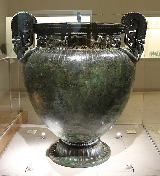 The Vix Krater, an imported Greek wine-mixing vessel found in the famous grave of the "Lady of Vix"