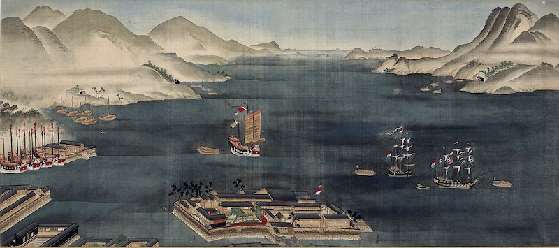 A view of Dejima in Nagasaki Bay