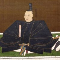 Portrait of Oda Nobunaga in colour on silk