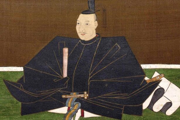 Portrait of Oda Nobunaga in colour on silk