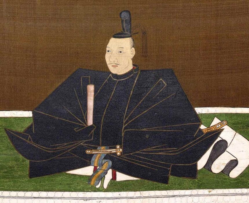 Portrait of Oda Nobunaga in colour on silk