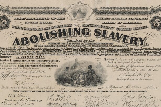 The 13th Amendment abolishing slavery is certified by the Secretary of State.