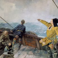 Leiv Eirikson Discovering America, 1893 painting by Christian Krohg