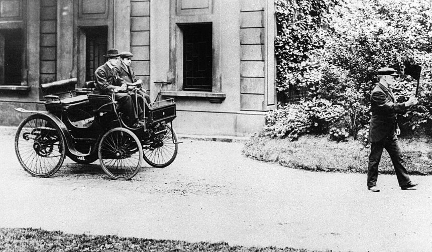 Charles Rolls driving a Peugeot 1896